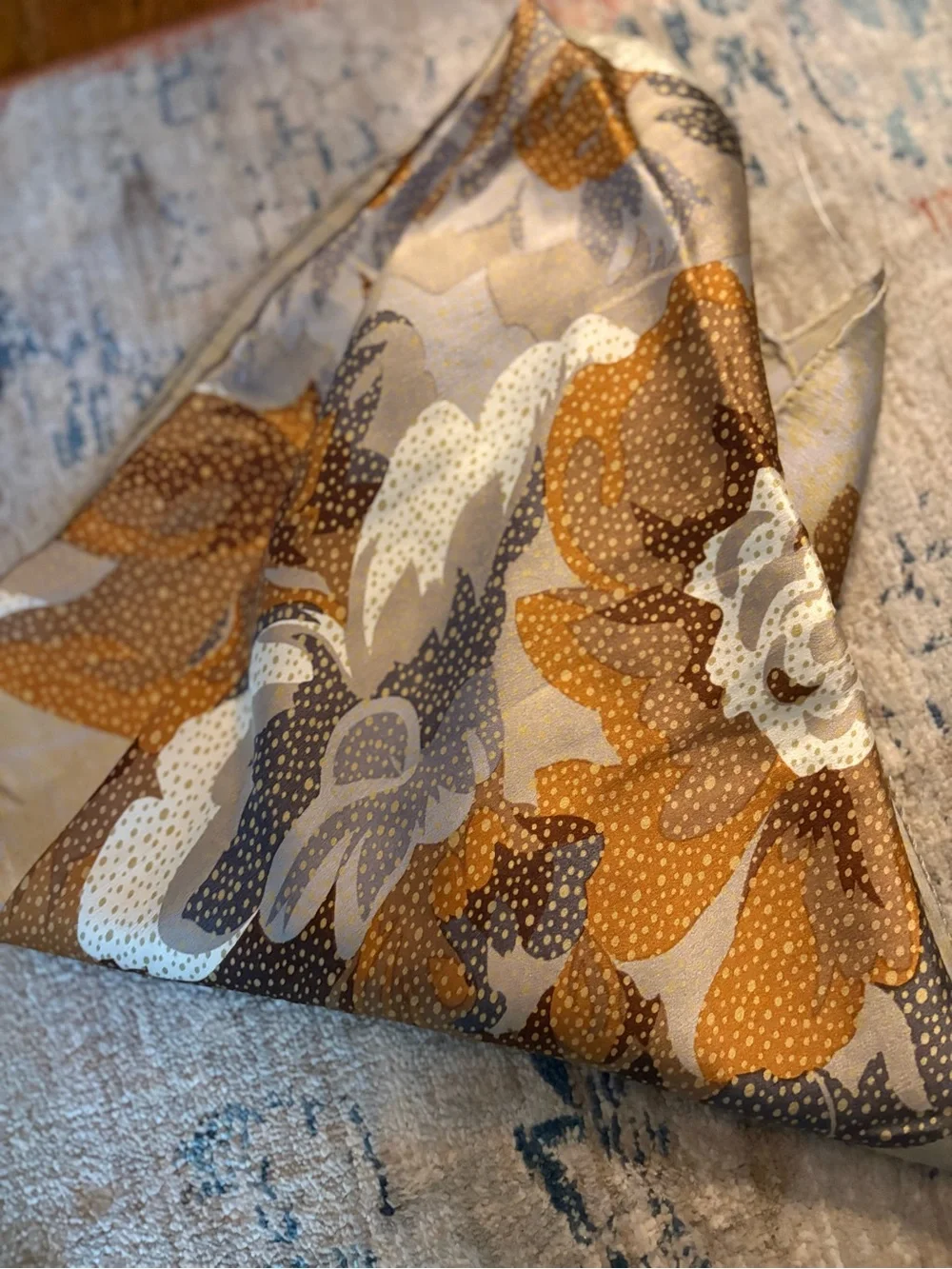 Vintage Adrienne Vittadini Silk Floral Scarf